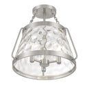 Three Light Semi-Flush Mount<br /><span style="color:#4AB0CE;">Entrega: 4-10 dias en USA</span><br /><span style="color:#4AB0CE;font-size:60%;">PREGUNTE POR ENTREGA EN PANAMA</span><br />Collection: Crawford<br />Finish: Satin Nickel