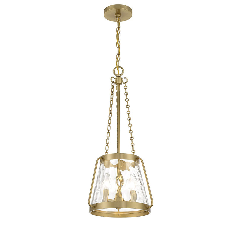 Three Light Pendant<br /><span style="color:#4AB0CE;">Entrega: 4-10 dias en USA</span><br /><span style="color:#4AB0CE;font-size:60%;">PREGUNTE POR ENTREGA EN PANAMA</span><br />Collection: Crawford<br />Finish: Warm Brass