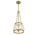 Three Light Pendant<br /><span style="color:#4AB0CE;">Entrega: 4-10 dias en USA</span><br /><span style="color:#4AB0CE;font-size:60%;">PREGUNTE POR ENTREGA EN PANAMA</span><br />Collection: Crawford<br />Finish: Warm Brass