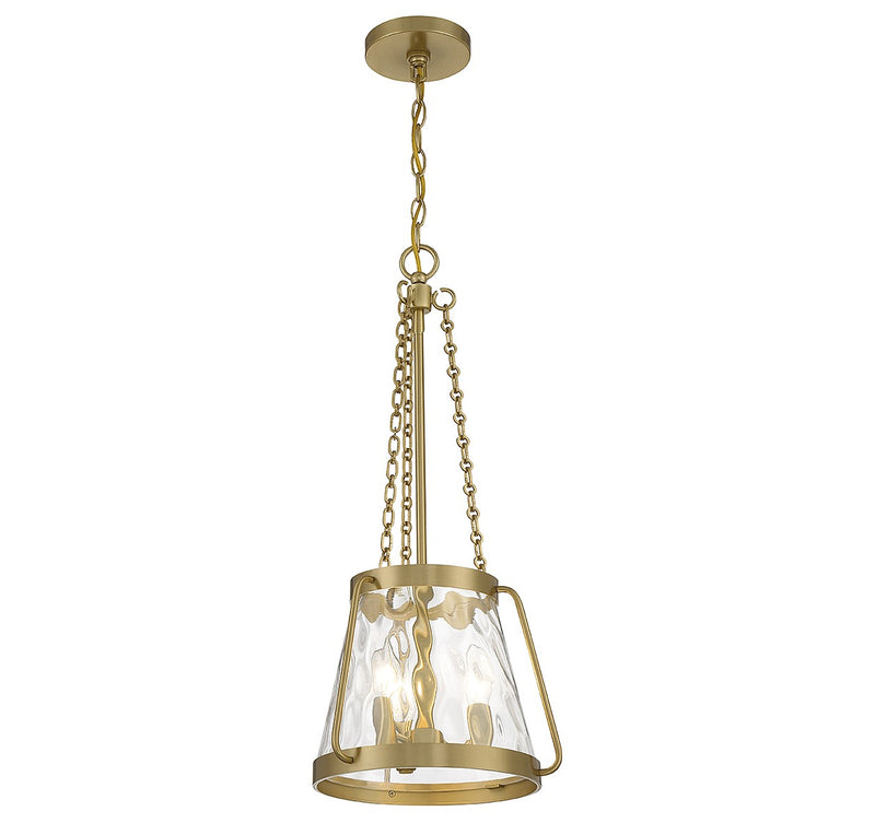 Three Light Pendant<br /><span style="color:#4AB0CE;">Entrega: 4-10 dias en USA</span><br /><span style="color:#4AB0CE;font-size:60%;">PREGUNTE POR ENTREGA EN PANAMA</span><br />Collection: Crawford<br />Finish: Warm Brass