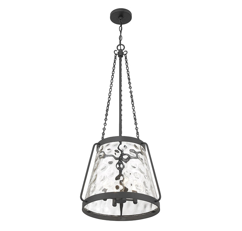 Four Light Pendant<br /><span style="color:#4AB0CE;">Entrega: 4-10 dias en USA</span><br /><span style="color:#4AB0CE;font-size:60%;">PREGUNTE POR ENTREGA EN PANAMA</span><br />Collection: Crawford<br />Finish: Matte Black