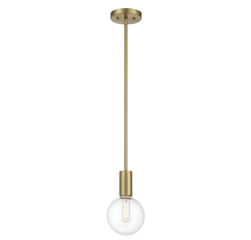 One Light Mini Pendant<br /><span style="color:#4AB0CE;">Entrega: 4-10 dias en USA</span><br /><span style="color:#4AB0CE;font-size:60%;">PREGUNTE POR ENTREGA EN PANAMA</span><br />Collection: Wright<br />Finish: Warm Brass