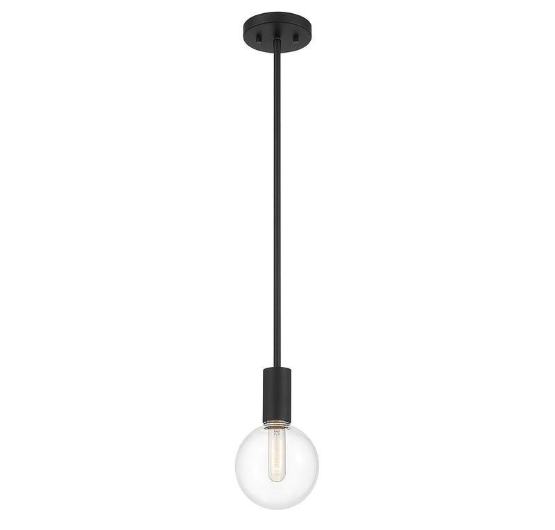 One Light Mini Pendant<br /><span style="color:#4AB0CE;">Entrega: 4-10 dias en USA</span><br /><span style="color:#4AB0CE;font-size:60%;">PREGUNTE POR ENTREGA EN PANAMA</span><br />Collection: Wright<br />Finish: Matte Black