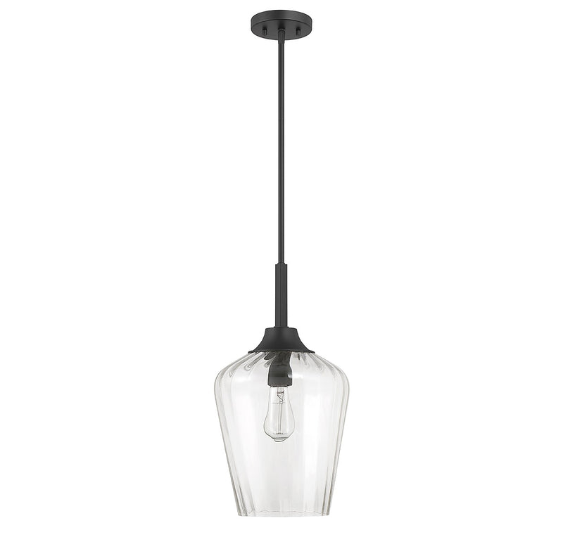 One Light Pendant<br /><span style="color:#4AB0CE;">Entrega: 4-10 dias en USA</span><br /><span style="color:#4AB0CE;font-size:60%;">PREGUNTE POR ENTREGA EN PANAMA</span><br />Collection: Carlton<br />Finish: Matte Black
