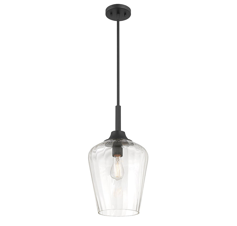 One Light Pendant<br /><span style="color:#4AB0CE;">Entrega: 4-10 dias en USA</span><br /><span style="color:#4AB0CE;font-size:60%;">PREGUNTE POR ENTREGA EN PANAMA</span><br />Collection: Carlton<br />Finish: Matte Black
