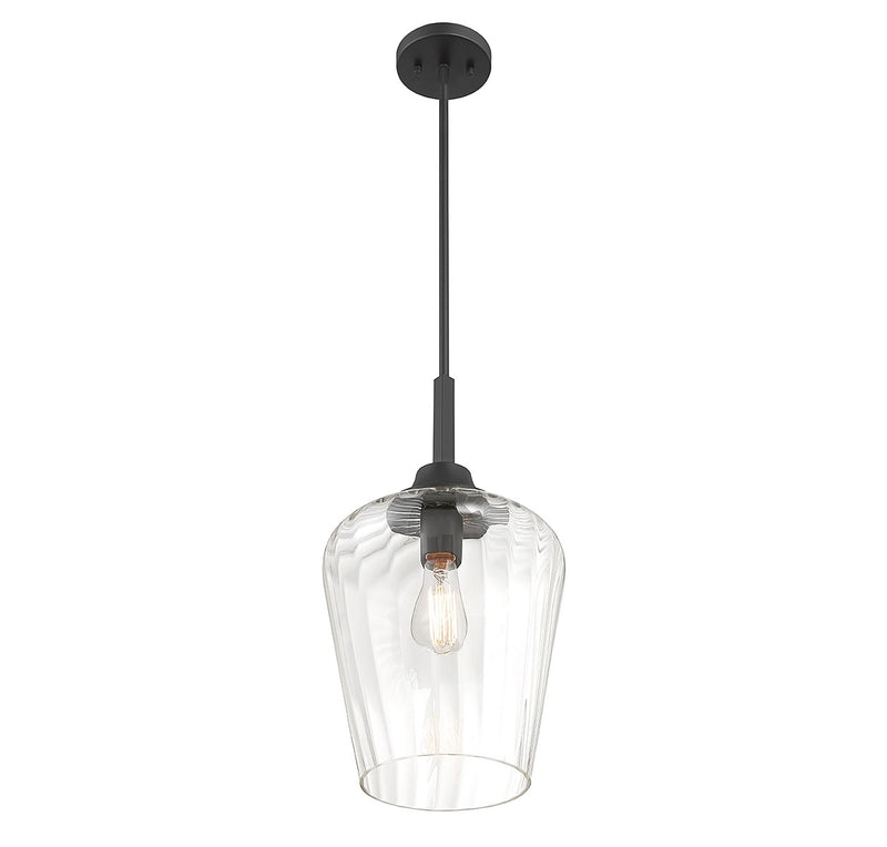 One Light Pendant<br /><span style="color:#4AB0CE;">Entrega: 4-10 dias en USA</span><br /><span style="color:#4AB0CE;font-size:60%;">PREGUNTE POR ENTREGA EN PANAMA</span><br />Collection: Carlton<br />Finish: Matte Black