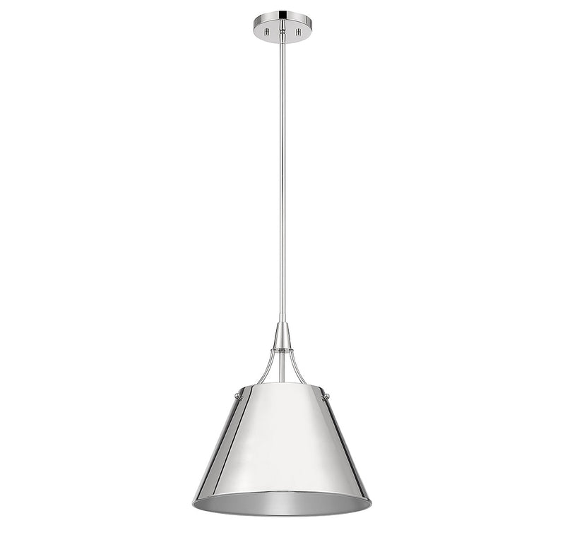 One Light Pendant<br /><span style="color:#4AB0CE;">Entrega: 4-10 dias en USA</span><br /><span style="color:#4AB0CE;font-size:60%;">PREGUNTE POR ENTREGA EN PANAMA</span><br />Collection: Willis<br />Finish: Polished Nickel