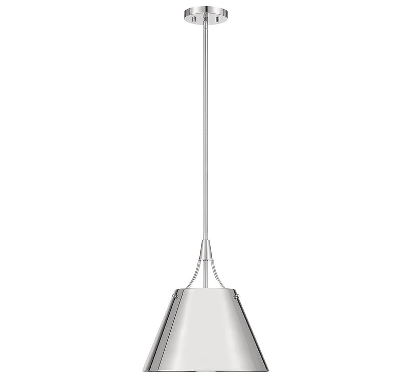 One Light Pendant<br /><span style="color:#4AB0CE;">Entrega: 4-10 dias en USA</span><br /><span style="color:#4AB0CE;font-size:60%;">PREGUNTE POR ENTREGA EN PANAMA</span><br />Collection: Willis<br />Finish: Polished Nickel