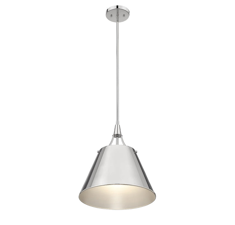 One Light Pendant<br /><span style="color:#4AB0CE;">Entrega: 4-10 dias en USA</span><br /><span style="color:#4AB0CE;font-size:60%;">PREGUNTE POR ENTREGA EN PANAMA</span><br />Collection: Willis<br />Finish: Polished Nickel