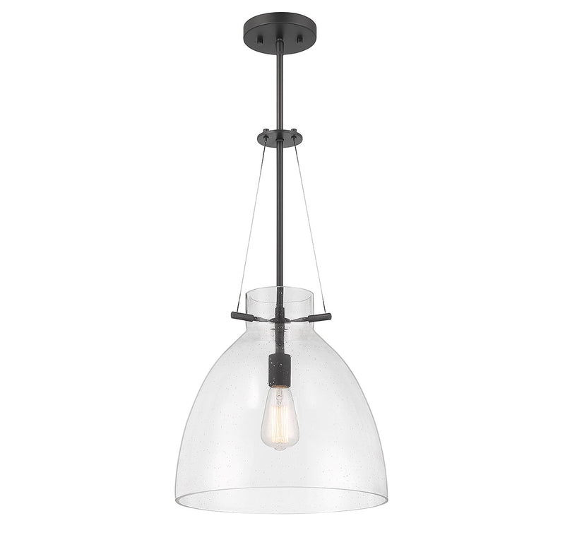 One Light Pendant<br /><span style="color:#4AB0CE;">Entrega: 4-10 dias en USA</span><br /><span style="color:#4AB0CE;font-size:60%;">PREGUNTE POR ENTREGA EN PANAMA</span><br />Collection: Foster<br />Finish: Matte Black