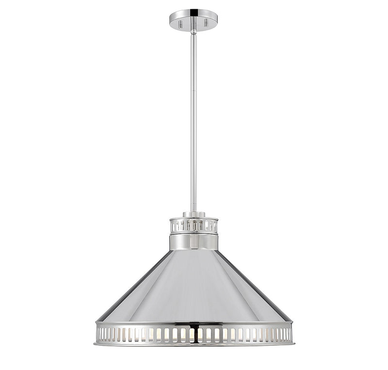 Three Light Pendant<br /><span style="color:#4AB0CE;">Entrega: 4-10 dias en USA</span><br /><span style="color:#4AB0CE;font-size:60%;">PREGUNTE POR ENTREGA EN PANAMA</span><br />Collection: Seagram<br />Finish: Polished Nickel