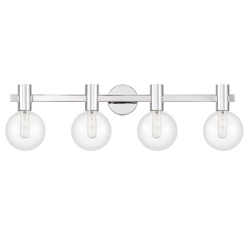 Four Light Bathroom Vanity<br /><span style="color:#4AB0CE;">Entrega: 4-10 dias en USA</span><br /><span style="color:#4AB0CE;font-size:60%;">PREGUNTE POR ENTREGA EN PANAMA</span><br />Collection: Wright<br />Finish: Chrome