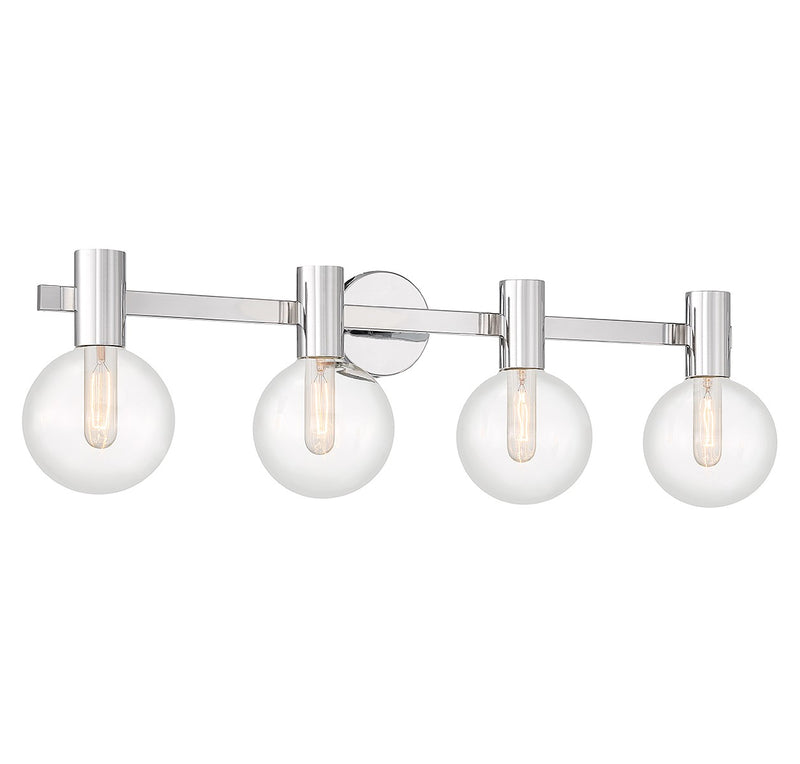Four Light Bathroom Vanity<br /><span style="color:#4AB0CE;">Entrega: 4-10 dias en USA</span><br /><span style="color:#4AB0CE;font-size:60%;">PREGUNTE POR ENTREGA EN PANAMA</span><br />Collection: Wright<br />Finish: Chrome