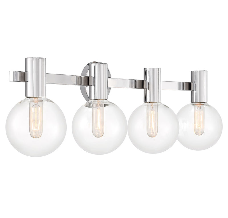 Four Light Bathroom Vanity<br /><span style="color:#4AB0CE;">Entrega: 4-10 dias en USA</span><br /><span style="color:#4AB0CE;font-size:60%;">PREGUNTE POR ENTREGA EN PANAMA</span><br />Collection: Wright<br />Finish: Chrome