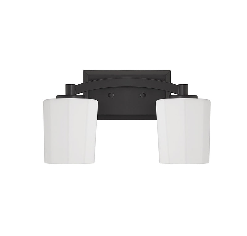 Two Light Bathroom Vanity<br /><span style="color:#4AB0CE;">Entrega: 4-10 dias en USA</span><br /><span style="color:#4AB0CE;font-size:60%;">PREGUNTE POR ENTREGA EN PANAMA</span><br />Collection: Whitney<br />Finish: Matte Black