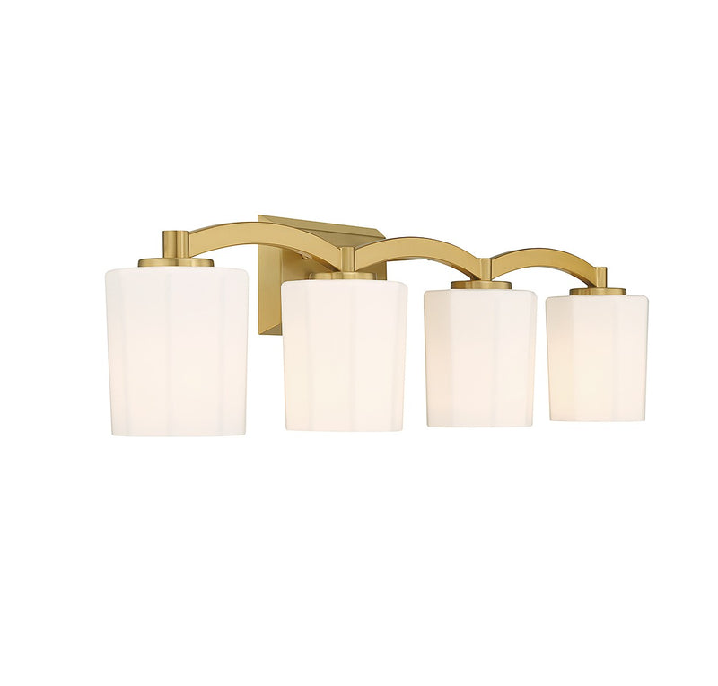 Four Light Bathroom Vanity<br /><span style="color:#4AB0CE;">Entrega: 4-10 dias en USA</span><br /><span style="color:#4AB0CE;font-size:60%;">PREGUNTE POR ENTREGA EN PANAMA</span><br />Collection: Whitney<br />Finish: Warm Brass