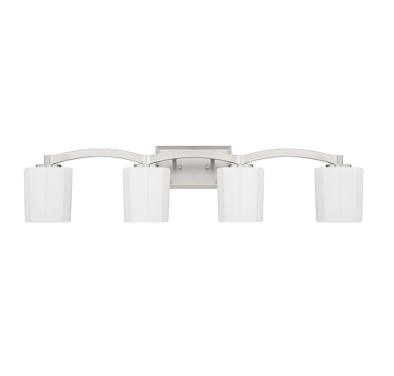 Four Light Bathroom Vanity<br /><span style="color:#4AB0CE;">Entrega: 4-10 dias en USA</span><br /><span style="color:#4AB0CE;font-size:60%;">PREGUNTE POR ENTREGA EN PANAMA</span><br />Collection: Whitney<br />Finish: Satin Nickel