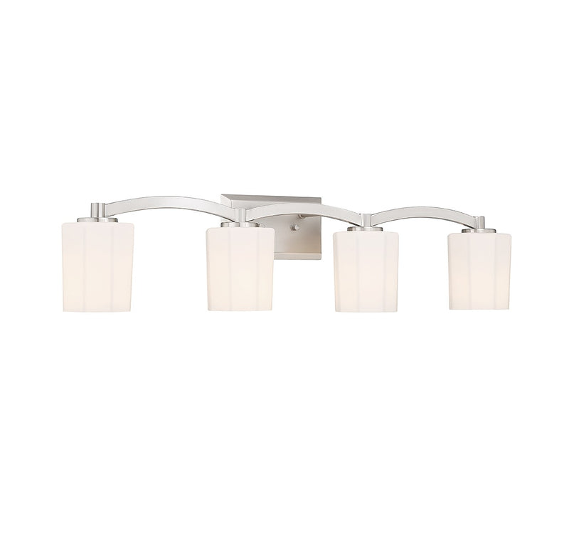 Four Light Bathroom Vanity<br /><span style="color:#4AB0CE;">Entrega: 4-10 dias en USA</span><br /><span style="color:#4AB0CE;font-size:60%;">PREGUNTE POR ENTREGA EN PANAMA</span><br />Collection: Whitney<br />Finish: Satin Nickel