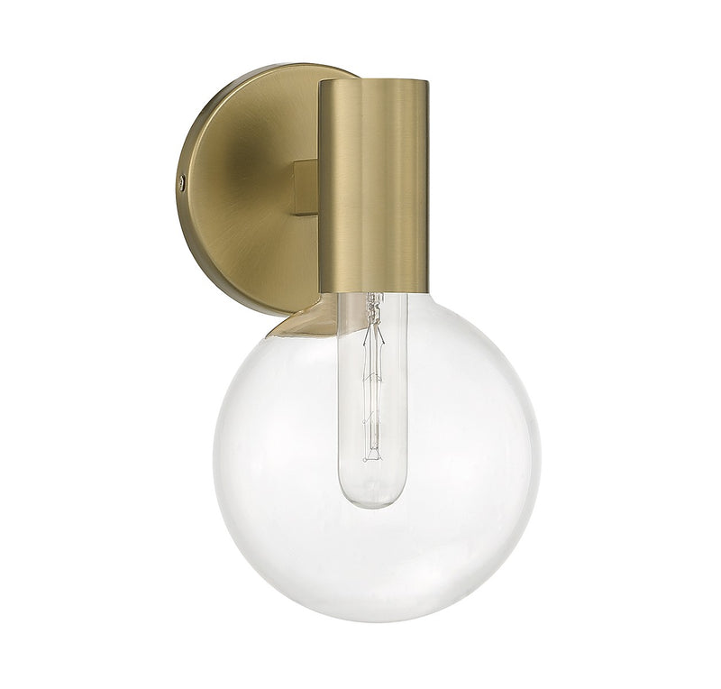 One Light Wall Sconce<br /><span style="color:#4AB0CE;">Entrega: 4-10 dias en USA</span><br /><span style="color:#4AB0CE;font-size:60%;">PREGUNTE POR ENTREGA EN PANAMA</span><br />Collection: Wright<br />Finish: Warm Brass