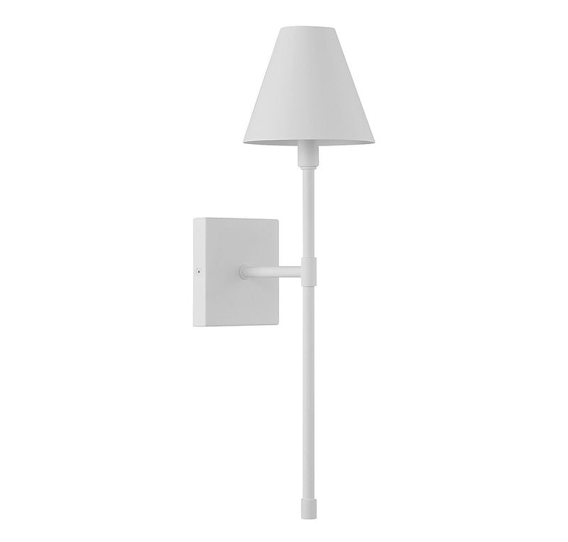 One Light Wall Sconce<br /><span style="color:#4AB0CE;">Entrega: 4-10 dias en USA</span><br /><span style="color:#4AB0CE;font-size:60%;">PREGUNTE POR ENTREGA EN PANAMA</span><br />Collection: Jefferson<br />Finish: Bisque White