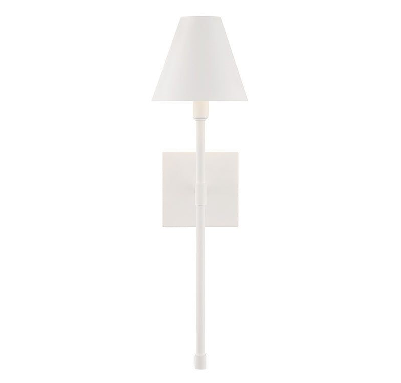 One Light Wall Sconce<br /><span style="color:#4AB0CE;">Entrega: 4-10 dias en USA</span><br /><span style="color:#4AB0CE;font-size:60%;">PREGUNTE POR ENTREGA EN PANAMA</span><br />Collection: Jefferson<br />Finish: Bisque White