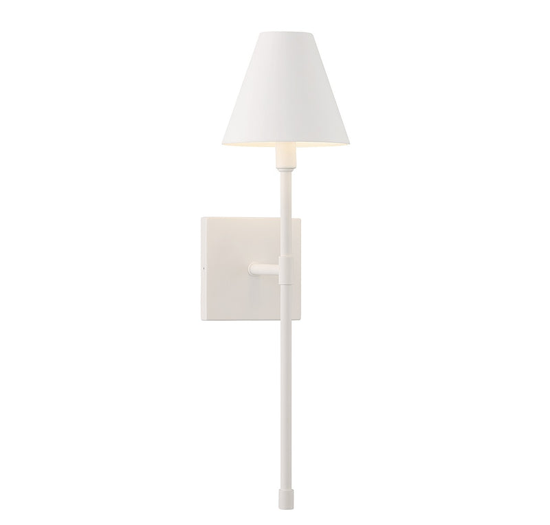 One Light Wall Sconce<br /><span style="color:#4AB0CE;">Entrega: 4-10 dias en USA</span><br /><span style="color:#4AB0CE;font-size:60%;">PREGUNTE POR ENTREGA EN PANAMA</span><br />Collection: Jefferson<br />Finish: Bisque White