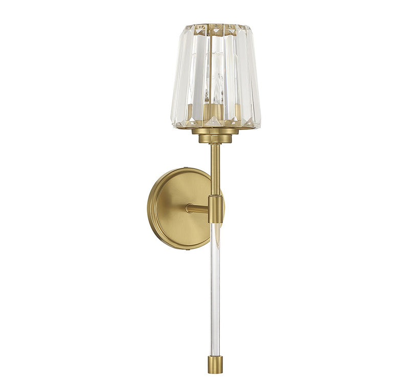 One Light Wall Sconce<br /><span style="color:#4AB0CE;">Entrega: 4-5 semanas en USA</span><br /><span style="color:#4AB0CE;font-size:60%;">PREGUNTE POR ENTREGA EN PANAMA</span><br />Collection: Garnet<br />Finish: Warm Brass