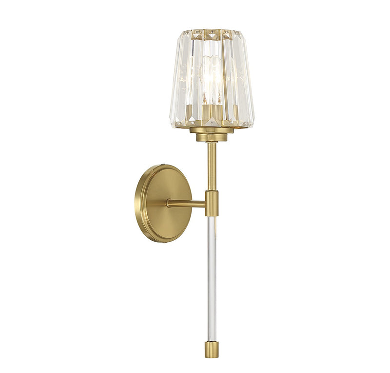 One Light Wall Sconce<br /><span style="color:#4AB0CE;">Entrega: 4-5 semanas en USA</span><br /><span style="color:#4AB0CE;font-size:60%;">PREGUNTE POR ENTREGA EN PANAMA</span><br />Collection: Garnet<br />Finish: Warm Brass