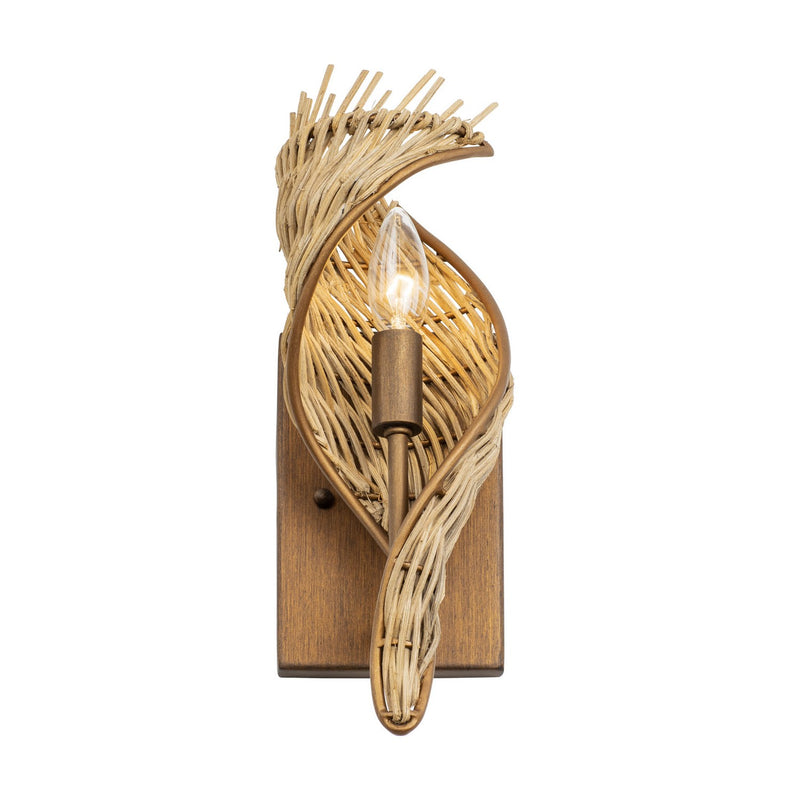 One Light Wall Sconce<br /><span style="color:#4AB0CE;">Entrega: 4-10 dias en USA</span><br /><span style="color:#4AB0CE;font-size:60%;">PREGUNTE POR ENTREGA EN PANAMA</span><br />Collection: Flow<br />Finish: Baguette/Natural Rattan