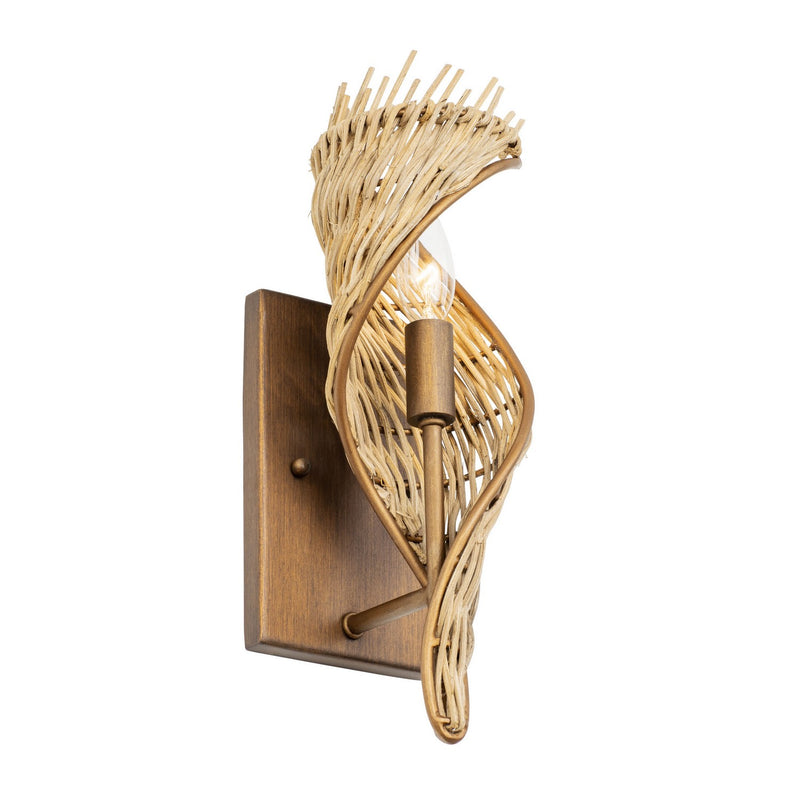 One Light Wall Sconce<br /><span style="color:#4AB0CE;">Entrega: 12-13 semanas en USA</span><br /><span style="color:#4AB0CE;font-size:60%;">PREGUNTE POR ENTREGA EN PANAMA</span><br />Collection: Flow<br />Finish: Baguette/Natural Rattan