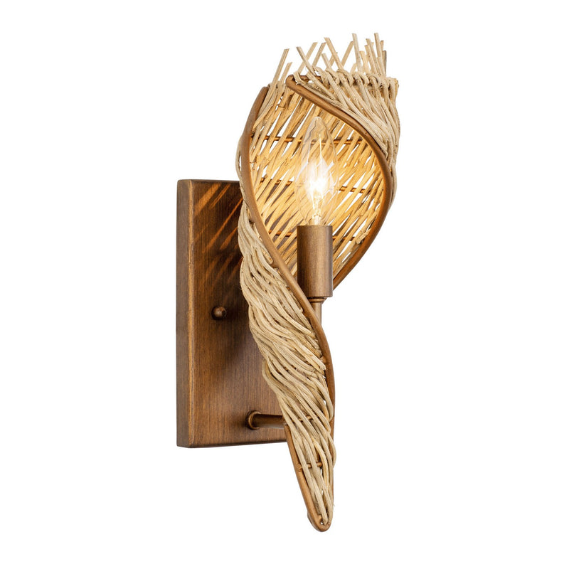 One Light Wall Sconce<br /><span style="color:#4AB0CE;">Entrega: 4-10 dias en USA</span><br /><span style="color:#4AB0CE;font-size:60%;">PREGUNTE POR ENTREGA EN PANAMA</span><br />Collection: Flow<br />Finish: Baguette/Natural Rattan