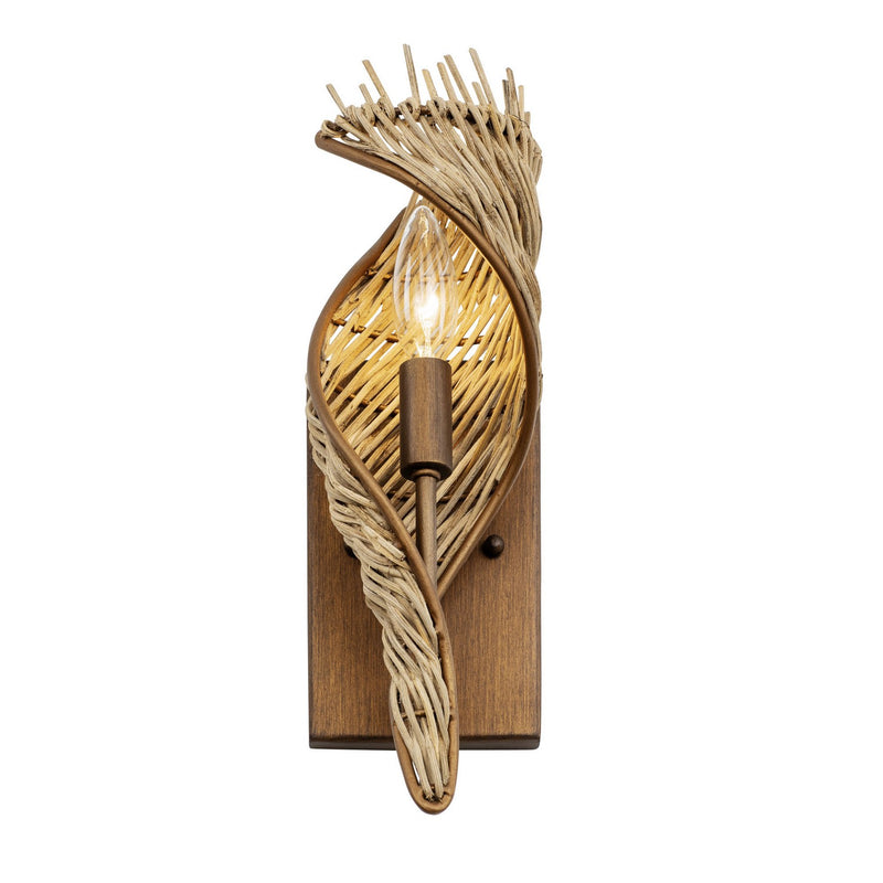 One Light Wall Sconce<br /><span style="color:#4AB0CE;">Entrega: 4-10 dias en USA</span><br /><span style="color:#4AB0CE;font-size:60%;">PREGUNTE POR ENTREGA EN PANAMA</span><br />Collection: Flow<br />Finish: Baguette/Natural Rattan