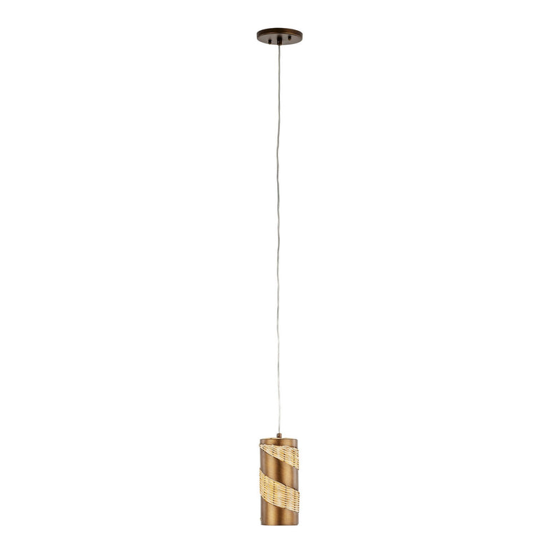 One Light Mini Pendant<br /><span style="color:#4AB0CE;">Entrega: 4-10 dias en USA</span><br /><span style="color:#4AB0CE;font-size:60%;">PREGUNTE POR ENTREGA EN PANAMA</span><br />Collection: Flow<br />Finish: Baguette/Natural Rattan