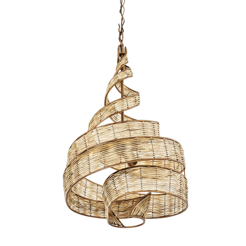 Three Light Pendant<br /><span style="color:#4AB0CE;">Entrega: 4-10 dias en USA</span><br /><span style="color:#4AB0CE;font-size:60%;">PREGUNTE POR ENTREGA EN PANAMA</span><br />Collection: Flow<br />Finish: Baguette/Natural Rattan