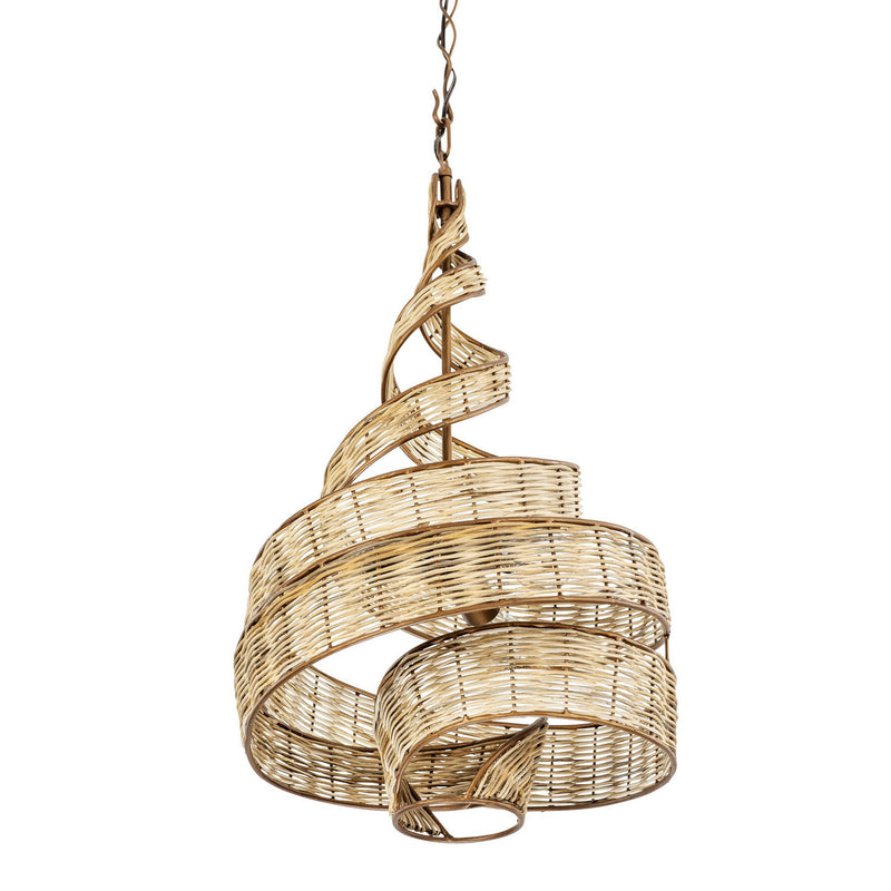 Three Light Pendant<br /><span style="color:#4AB0CE;">Entrega: 4-10 dias en USA</span><br /><span style="color:#4AB0CE;font-size:60%;">PREGUNTE POR ENTREGA EN PANAMA</span><br />Collection: Flow<br />Finish: Baguette/Natural Rattan