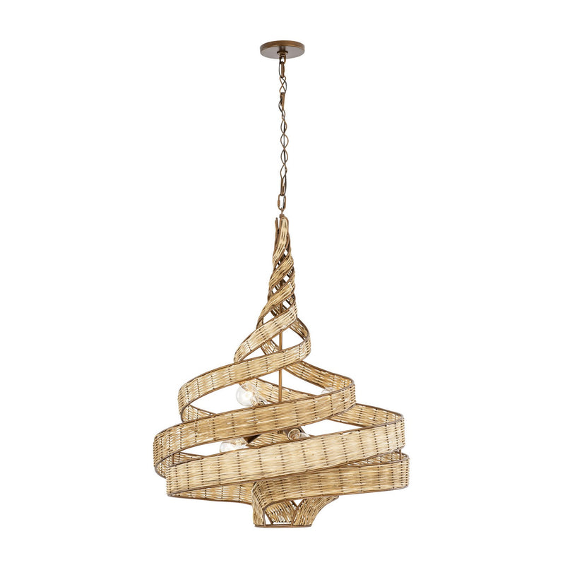 Six Light Pendant<br /><span style="color:#4AB0CE;">Entrega: 4-10 dias en USA</span><br /><span style="color:#4AB0CE;font-size:60%;">PREGUNTE POR ENTREGA EN PANAMA</span><br />Collection: Flow<br />Finish: Baguette/Natural Rattan