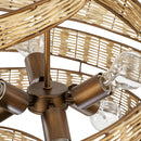 Six Light Pendant<br /><span style="color:#4AB0CE;">Entrega: 4-10 dias en USA</span><br /><span style="color:#4AB0CE;font-size:60%;">PREGUNTE POR ENTREGA EN PANAMA</span><br />Collection: Flow<br />Finish: Baguette/Natural Rattan