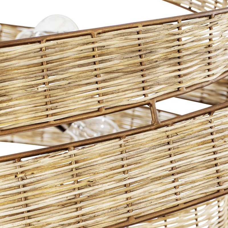 Varaluz - 240P06LBTR - Six Light Pendant - Flow - Baguette/Natural Rattan