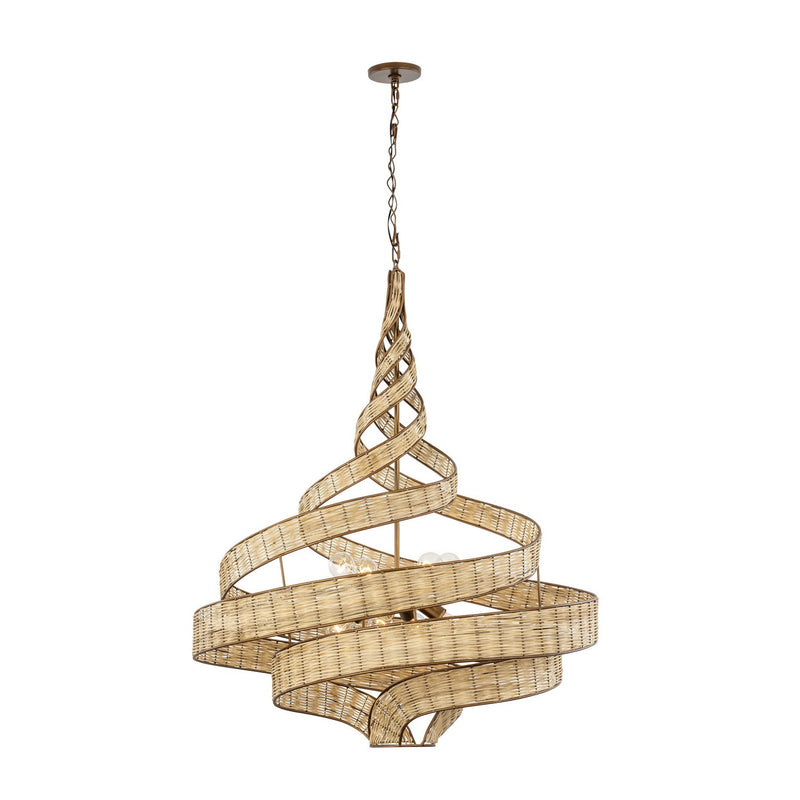 Eight Light Pendant<br /><span style="color:#4AB0CE;">Entrega: 7-8 semanas en USA</span><br /><span style="color:#4AB0CE;font-size:60%;">PREGUNTE POR ENTREGA EN PANAMA</span><br />Collection: Flow<br />Finish: Baguette/Natural Rattan