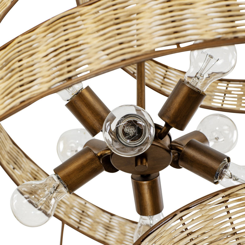 Varaluz - 240P08BTR - Eight Light Pendant - Flow - Baguette/Natural Rattan