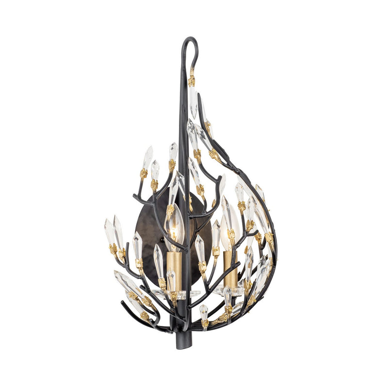 Two Light Wall Sconce<br /><span style="color:#4AB0CE;">Entrega: 16-17 semanas en USA</span><br /><span style="color:#4AB0CE;font-size:60%;">PREGUNTE POR ENTREGA EN PANAMA</span><br />Collection: Bask<br />Finish: Matte Black/French Gold