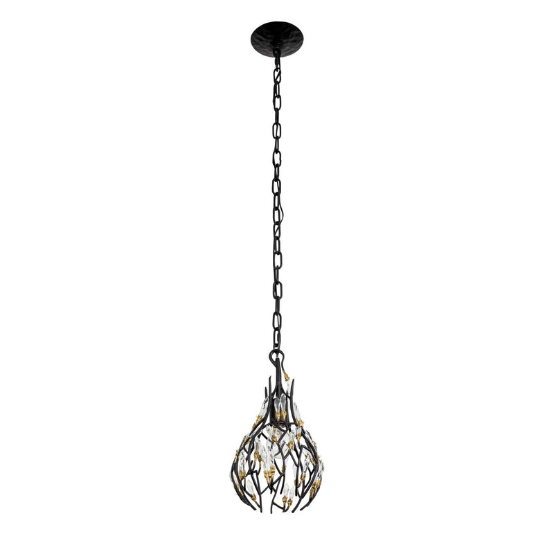 One Light Mini Pendant<br /><span style="color:#4AB0CE;">Entrega: 4-10 dias en USA</span><br /><span style="color:#4AB0CE;font-size:60%;">PREGUNTE POR ENTREGA EN PANAMA</span><br />Collection: Bask<br />Finish: Matte Black/French Gold