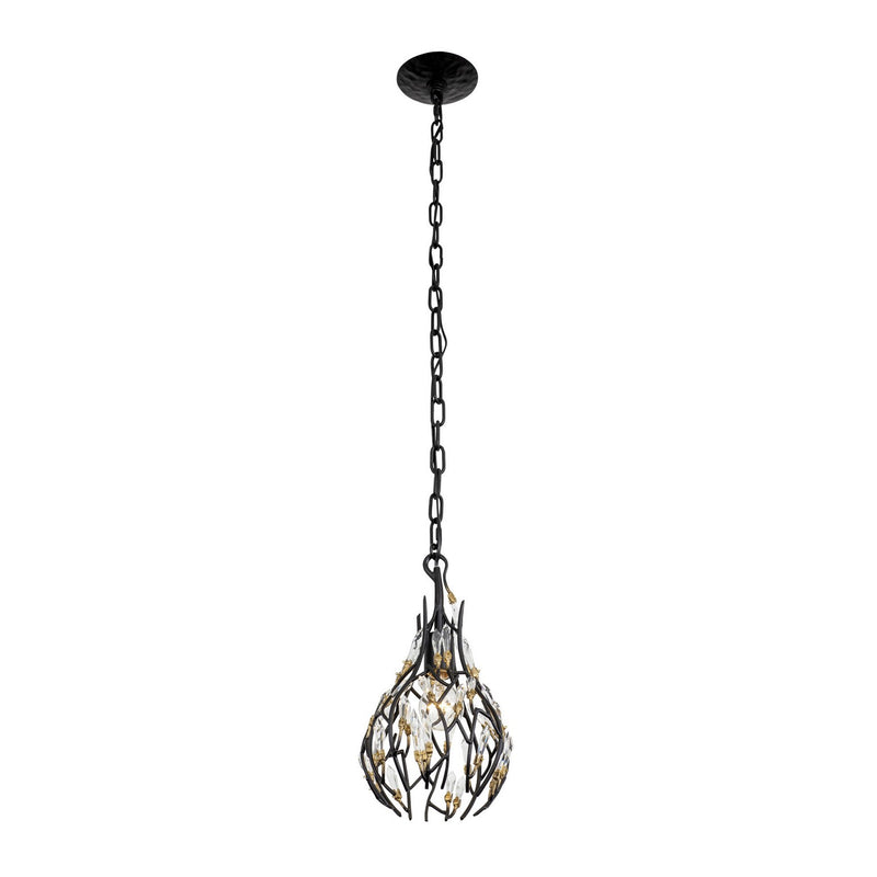 One Light Mini Pendant<br /><span style="color:#4AB0CE;">Entrega: 4-10 dias en USA</span><br /><span style="color:#4AB0CE;font-size:60%;">PREGUNTE POR ENTREGA EN PANAMA</span><br />Collection: Bask<br />Finish: Matte Black/French Gold