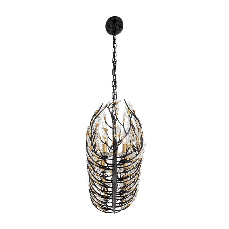 Eight Light Linear Pendant<br /><span style="color:#4AB0CE;">Entrega: 2-3 semanas en USA</span><br /><span style="color:#4AB0CE;font-size:60%;">PREGUNTE POR ENTREGA EN PANAMA</span><br />Collection: Bask<br />Finish: Matte Black/French Gold