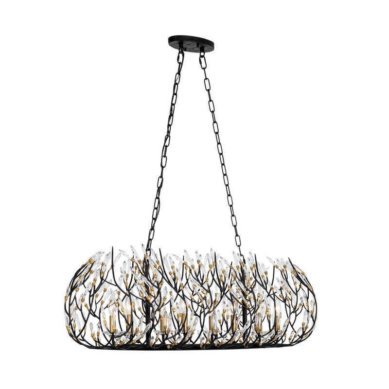 Eight Light Linear Pendant<br /><span style="color:#4AB0CE;">Entrega: 2-3 semanas en USA</span><br /><span style="color:#4AB0CE;font-size:60%;">PREGUNTE POR ENTREGA EN PANAMA</span><br />Collection: Bask<br />Finish: Matte Black/French Gold