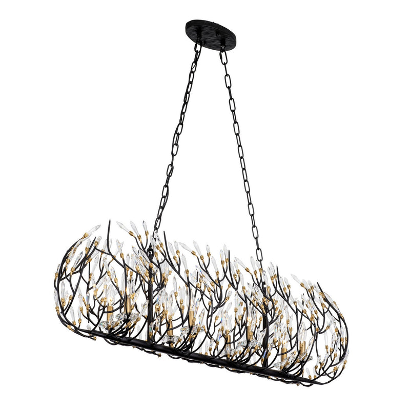 Eight Light Linear Pendant<br /><span style="color:#4AB0CE;">Entrega: 2-3 semanas en USA</span><br /><span style="color:#4AB0CE;font-size:60%;">PREGUNTE POR ENTREGA EN PANAMA</span><br />Collection: Bask<br />Finish: Matte Black/French Gold