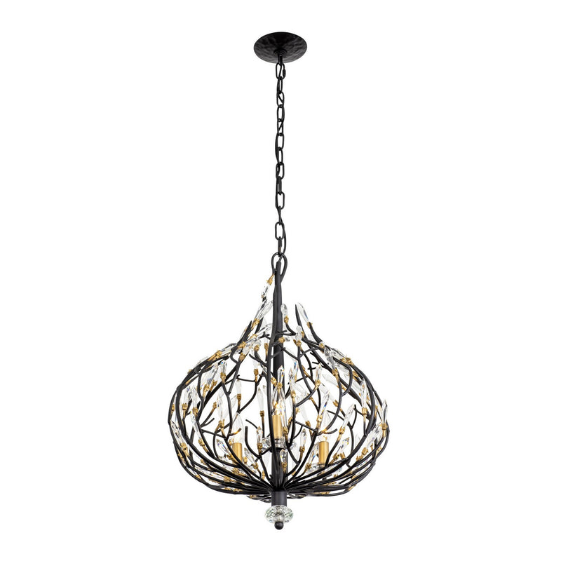 Three Light Pendant<br /><span style="color:#4AB0CE;">Entrega: 4-10 dias en USA</span><br /><span style="color:#4AB0CE;font-size:60%;">PREGUNTE POR ENTREGA EN PANAMA</span><br />Collection: Bask<br />Finish: Matte Black/French Gold