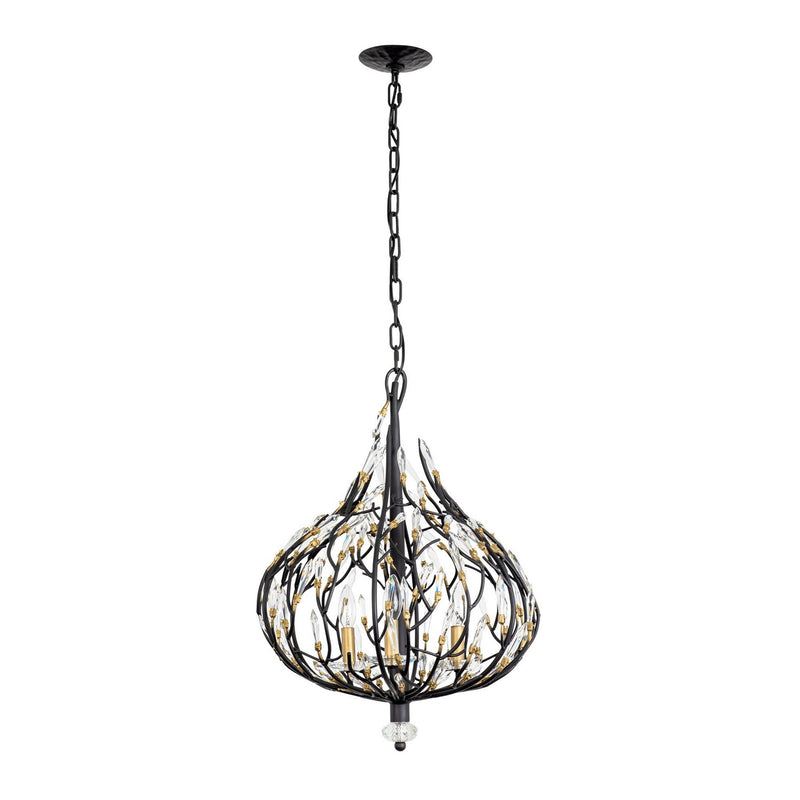 Three Light Pendant<br /><span style="color:#4AB0CE;">Entrega: 4-10 dias en USA</span><br /><span style="color:#4AB0CE;font-size:60%;">PREGUNTE POR ENTREGA EN PANAMA</span><br />Collection: Bask<br />Finish: Matte Black/French Gold