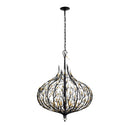 Six Light Pendant<br /><span style="color:#4AB0CE;">Entrega: 4-10 dias en USA</span><br /><span style="color:#4AB0CE;font-size:60%;">PREGUNTE POR ENTREGA EN PANAMA</span><br />Collection: Bask<br />Finish: Matte Black/French Gold