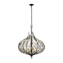 Six Light Pendant<br /><span style="color:#4AB0CE;">Entrega: 4-10 dias en USA</span><br /><span style="color:#4AB0CE;font-size:60%;">PREGUNTE POR ENTREGA EN PANAMA</span><br />Collection: Bask<br />Finish: Matte Black/French Gold